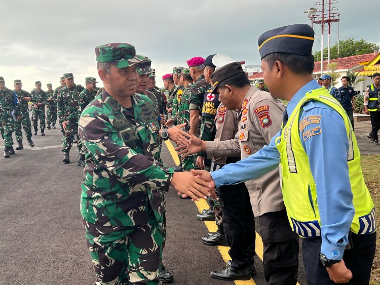 Kapolsek Dabo Singkep Sambut Kedatangan Wadankodiklat TNI dalam Puncak Latihan Internasional Super Garuda Shield 2025