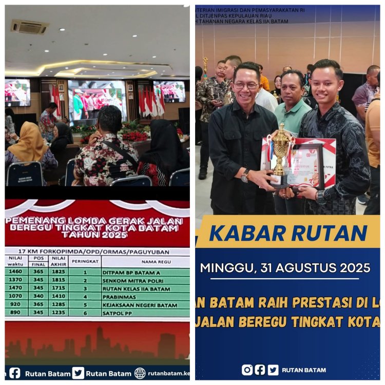 RUTAN BATAM RAIH PRESTASI DI LOMBA GERAK JALAN BEREGU TINGKAT KOTA BATAM