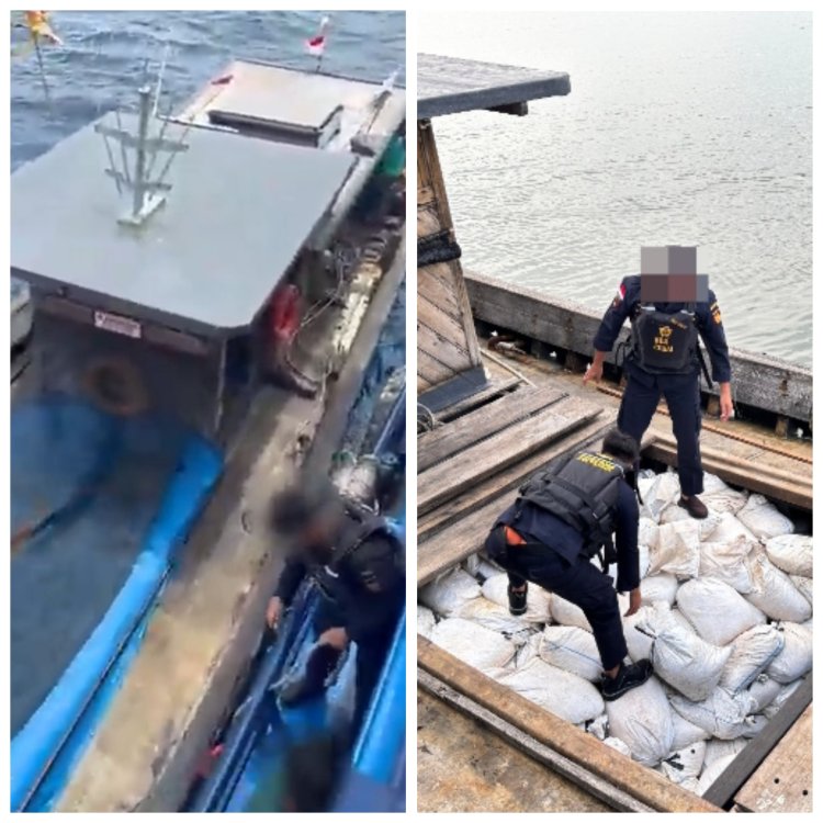 Bea Cukai Batam Gagalkan Penyelundupan 20 Ton Pasir Timah di Perairan Natuna