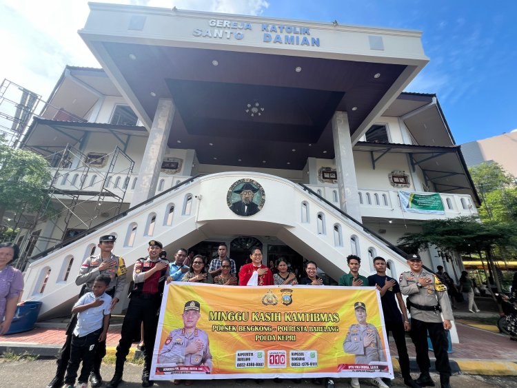 Polsek Bengkong Gelar Minggu Kasih Kamtibmas Bersama Jemaat Gereja Santo Damean