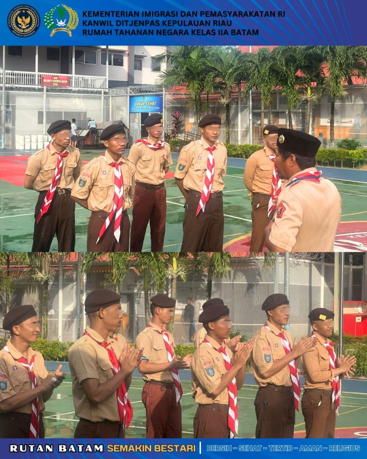 Tumbuhkan Karakter Positif, Rutan Batam Gelar Kegiatan Pramuka sebagai Pembinaan Kepribadian Warga Binaan