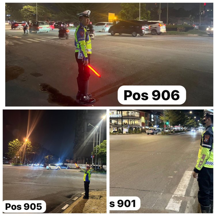 Satlantas Polresta Barelang Gelar Strong Point Malam untuk Antisipasi Kemacetan dan Laka Lantas