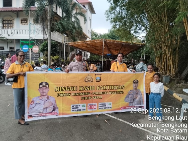 Polsek Bengkong Gelar Minggu Kasih Kamtibmas Bersama Jemaat Gereja Santo Damean