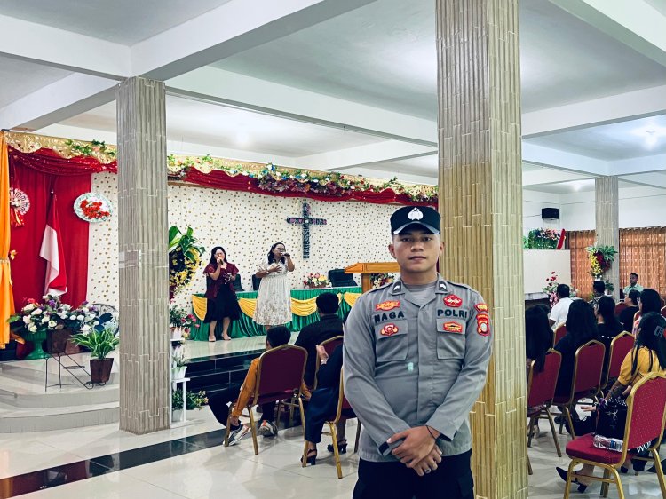Polres Lingga Hadirkan Rasa Aman Saat Ibadah Minggu, Utamakan Pendekatan Humanis