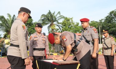 Kapolres Karimun Pimpin Sertijab Pejabat Utama Polres Karimun