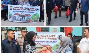POLDA KEPRI GELAR KEGIATAN BERBAGI 100 PAKET MAKAN GRATIS BERSAMA AWAK MEDIA DI PANTI ASUHAN DAN PONDOK PESANTREN