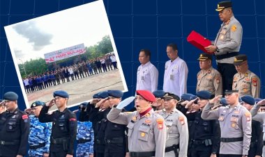 Kepala Rutan Batam Hadiri Upacara 17 Hari Bulan Tingkat Kota Batam di Polresta Barelang