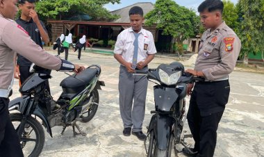 Satlantas Polres Lingga Edukasi dan Tertibkan Kendaraan Bermotor di Kalangan Pelajar SMAN 1 Singkep