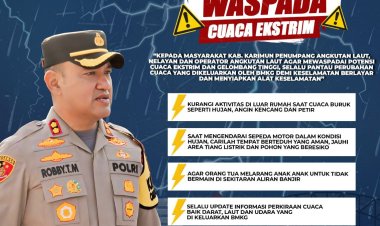 Kapolres Karimun Imbau Masyarakat Waspada Cuaca Ekstrim