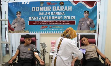 Sambut HUT Humas Polri Ke 74, Polres Bintan Gelar Donor Darah