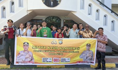 POLSEK BENGKONG GELAR KEGIATAN MINGGU KASIH KAMTIBMAS DI GEREJA SANTO DAMEAN Bangun Silaturahmi dan Tingkatkan Kesadaran Masyarakat akan Kamtibmas