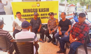 Warga Tanjung Sengkuang dan Polsek Batu Ampar Berdialog dalam Kegiatan Minggu Kasih Kamtibmas