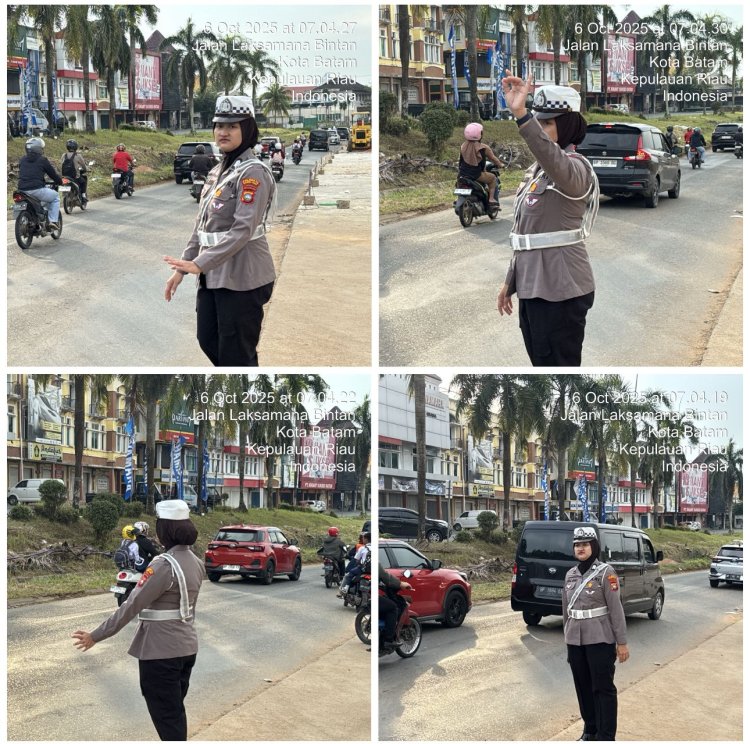 Satlantas Polresta Barelang Gelar Strong Point Pagi di Titik Rawan Kemacetan untuk Wujudkan Kamseltibcarlantas