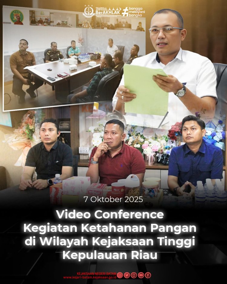 Kejari Batam Ikuti Vicon Ketahanan Pangan Bersama Kejati Kepri