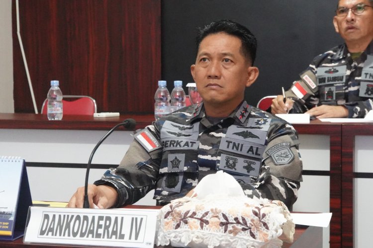 Dukung Pembangunan Koperasi Merah Putih, Dankodaeral IV Ikuti Vicon Kerja Sama PT Agrinas dan TNI