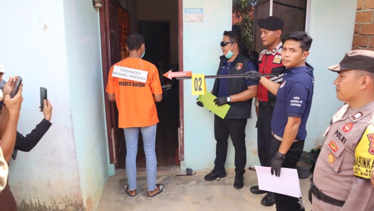 Satreskrim Polres Bintan gelar rekonstruksi kasus pembunuhan