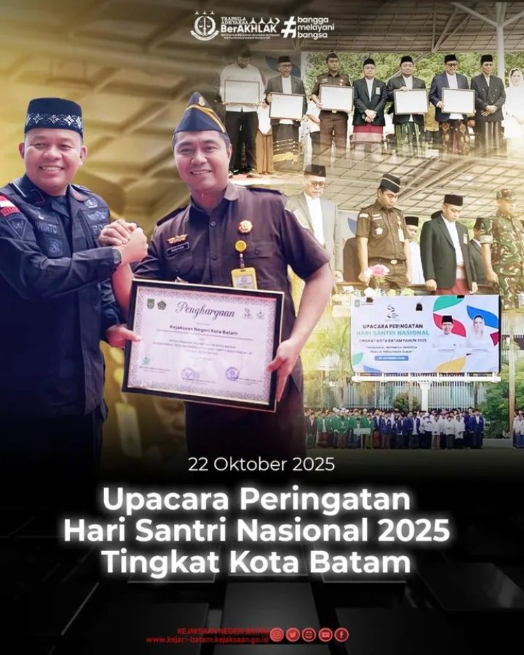 Kepala Subbag Pembinaan Kejari Batam Hadiri Upacara Hari Santri Nasional 2025 di Dataran Engku Putri
