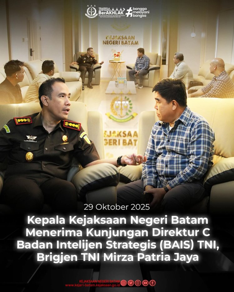 Direktur C BAIS TNI Kunjungi Kejaksaan Negeri Batam, Pererat Sinergi dan Silaturahmi