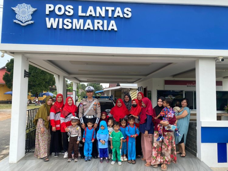 Satlantas Polres Lingga Gelar Kegiatan Polisi Sahabat Anak Bersama PAUD KB Melur