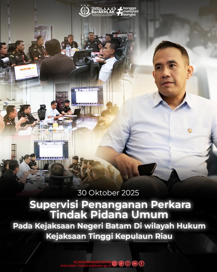 Kejari Batam Laksanakan Supervisi Penanganan Perkara Tindak Pidana Umum
