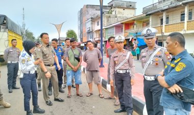 Antisipasi Tumpahan BBM Solar di Jalan, Satlantas Polres Lingga Gelar Penertiban Mobil Lori di Dabo Singkep