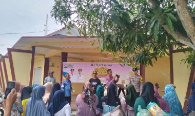 Polres Lingga Bersama Pemerintah Gelar Gerakan Pangan Murah Serentak di Kecamatan Katang Bidare