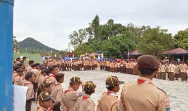 Bhabinkamtibmas Hadir untuk Pramuka: Brigpol Ahmad Nurhidayat Ikuti Pesta Siaga Tahun 2025 Kecamatan Lingga