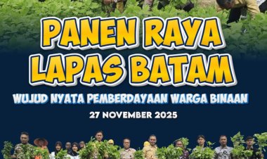 Lapas Batam Panen Raya 230 Kilogram Sayuran, Dukung Program Ketahanan Pangan Nasional