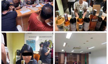 DITSAMAPTA POLDA KEPRI TINDAK PENJUAL MIRAS LIAR DI BATAM: 9 ORANG JALANI SIDANG TIPIRING