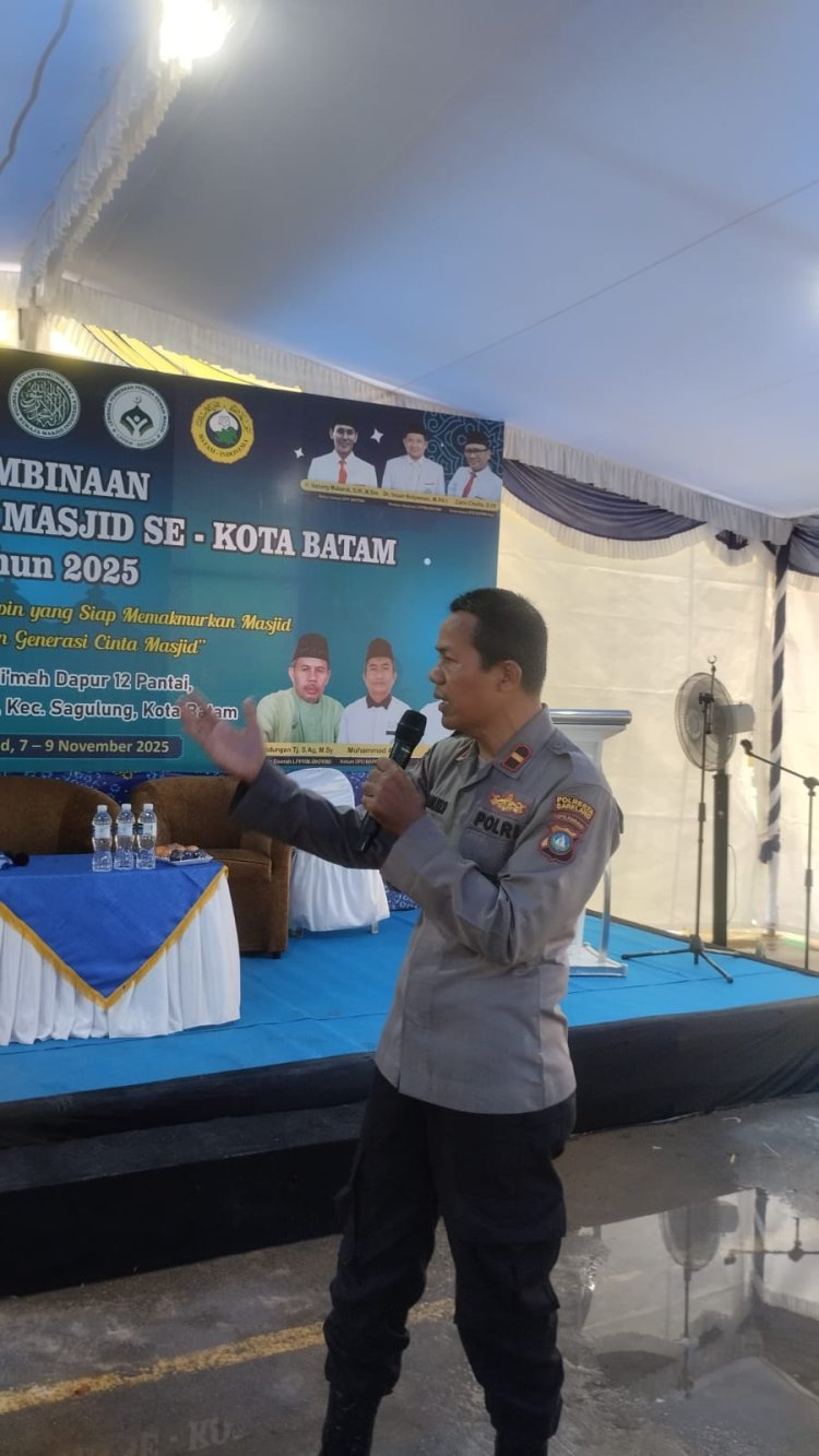Sat Binmas Polresta Barelang Hadir Berikan Penyuluhan Humanis Kepada Remaja Masjid Se-Kota Batam
