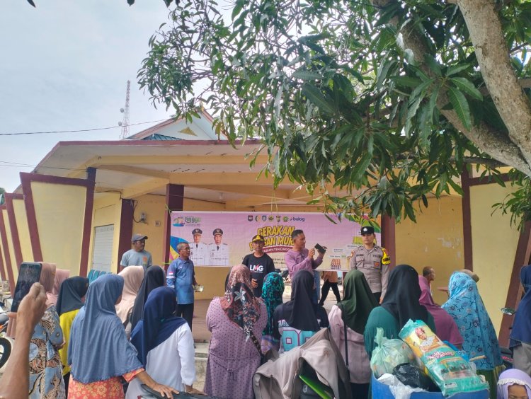 Polres Lingga Bersama Pemerintah Gelar Gerakan Pangan Murah Serentak di Kecamatan Katang Bidare