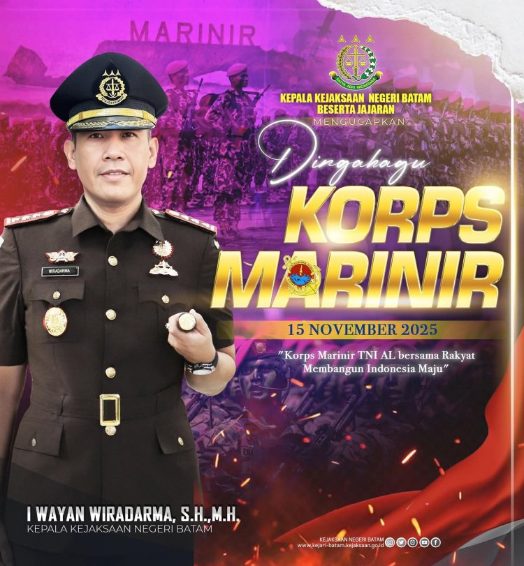 Kejari Batam Sampaikan Ucapan Dirgahayu Korps Marinir TNI AL ke-79