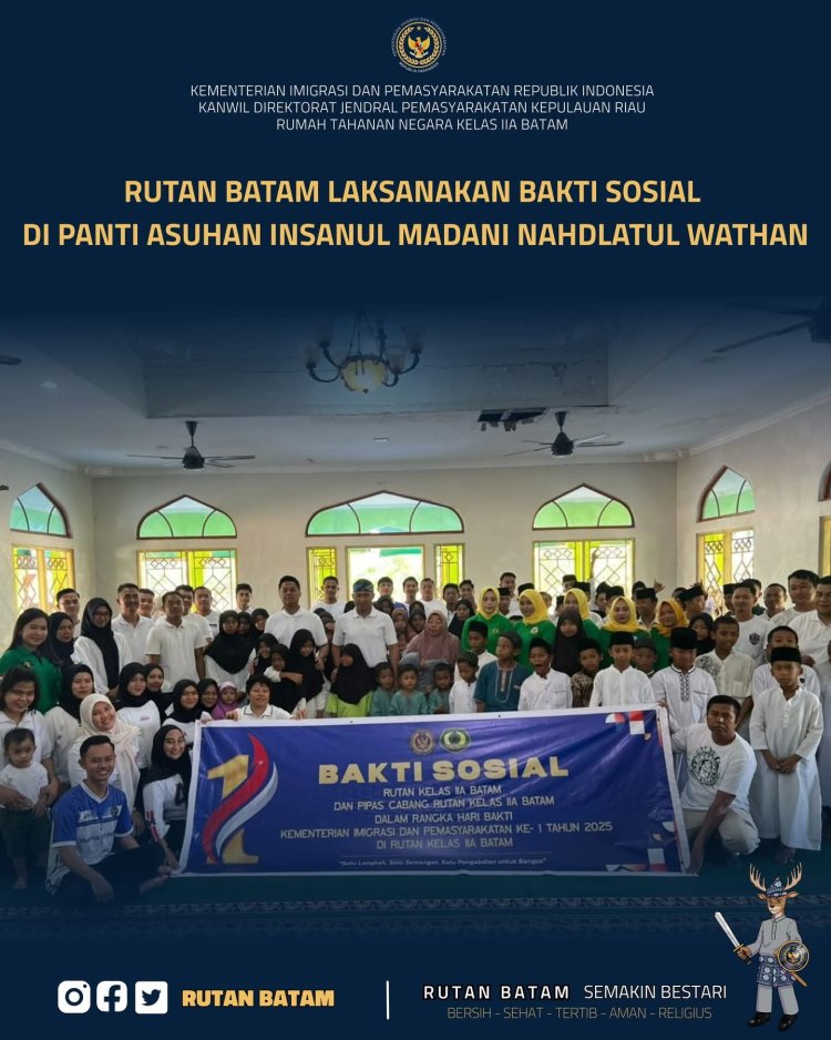 Rutan Batam Gelar Bakti Sosial di Panti Asuhan Insanul Madani Nahdlatul Wathan
