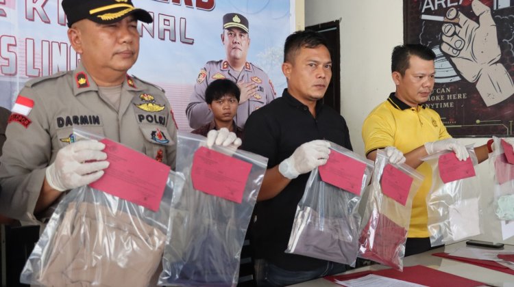 Pelaku Pencabulan 2 Anak dibawah Umur Ditangkap, Polres Lingga Gelar Press Conference