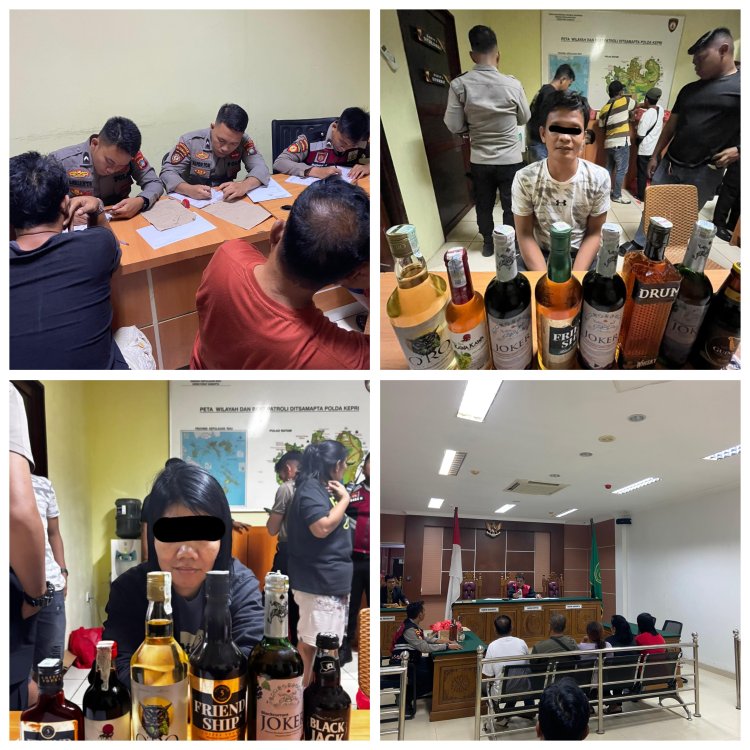 DITSAMAPTA POLDA KEPRI TINDAK PENJUAL MIRAS LIAR DI BATAM: 9 ORANG JALANI SIDANG TIPIRING