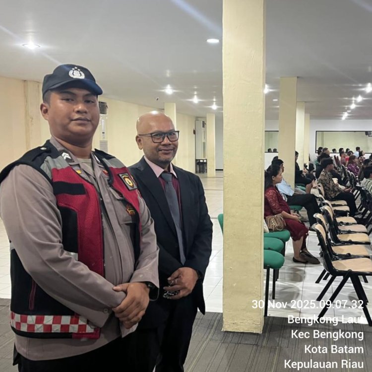 POLSEK BENGKONG GELAR KEGIATAN MINGGU KASIH KAMTIBMAS DI GEREJA GBI TABGHA BENGKONG LAUT