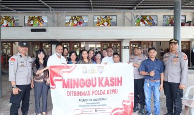 POLDA KEPRI GELAR MINGGU KASIH DI GEREJA KATOLIK MBPA BATU AJI