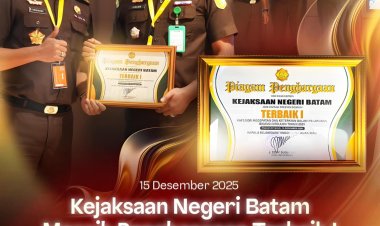 Kejari Batam Raih Penghargaan Terbaik I Pelaporan Intelijen Tahun 2025