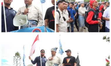 Polresta Barelang Amankan Aksi Unjuk Rasa DPC SPSI Kota Batam, Aspirasi Buruh Disampaikan Aman dan Kondusif