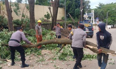 Wujud Kehadiran Polri di Tengah Masyarakat, Bhabinkamtibmas Batu Ampar Tanggap Cuaca Ekstrem di Sungai Jodoh