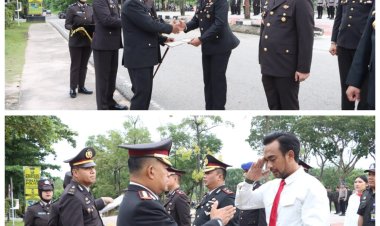 Upacara Hari Bela Negara Ke-77 di Polresta Barelang, Kapolresta Berikan Apresiasi kepada 157 Personel dan Mitra Polri