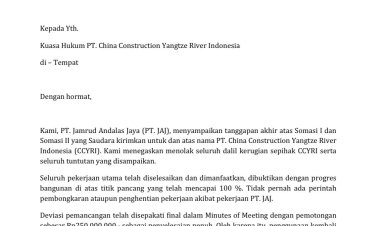PT Jamrud Andalas Jaya Layangkan Balasan Somasi Terakhir, Tegaskan Tolak Seluruh Klaim CCYRI