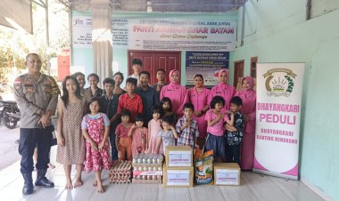 Aksi Sosial di Hari Ibu, Bhayangkari Ranting Bengkong Salurkan Paket Sembako di Panti Asuhan