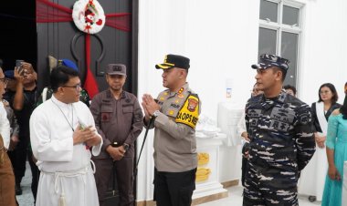 Perayaan Malam Natal, Kapolres Karimun Bersama Bupati dan Forkopimda Karimun Lakukan Pengecekan Gereja