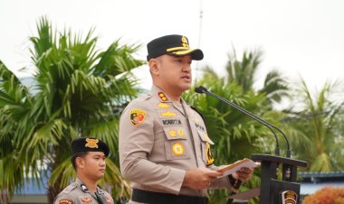 Upacara Kenaikan Pangkat 64 Personel, Kapolres Karimun Tekankan Tanggung Jawab dan Profesionalisme