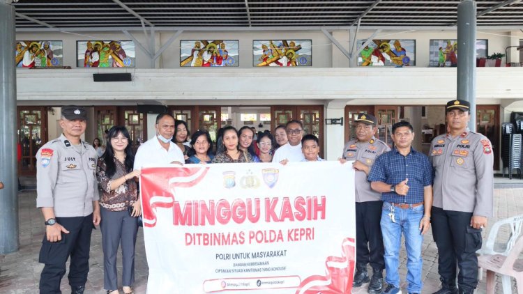 POLDA KEPRI GELAR MINGGU KASIH DI GEREJA KATOLIK MBPA BATU AJI