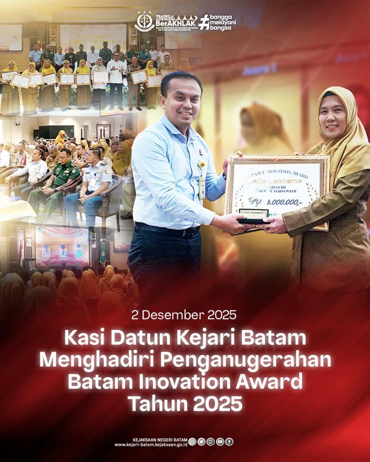 Kepala Seksi Datun Kejari Batam Hadiri Penganugerahan Batam Invitation Award 2025