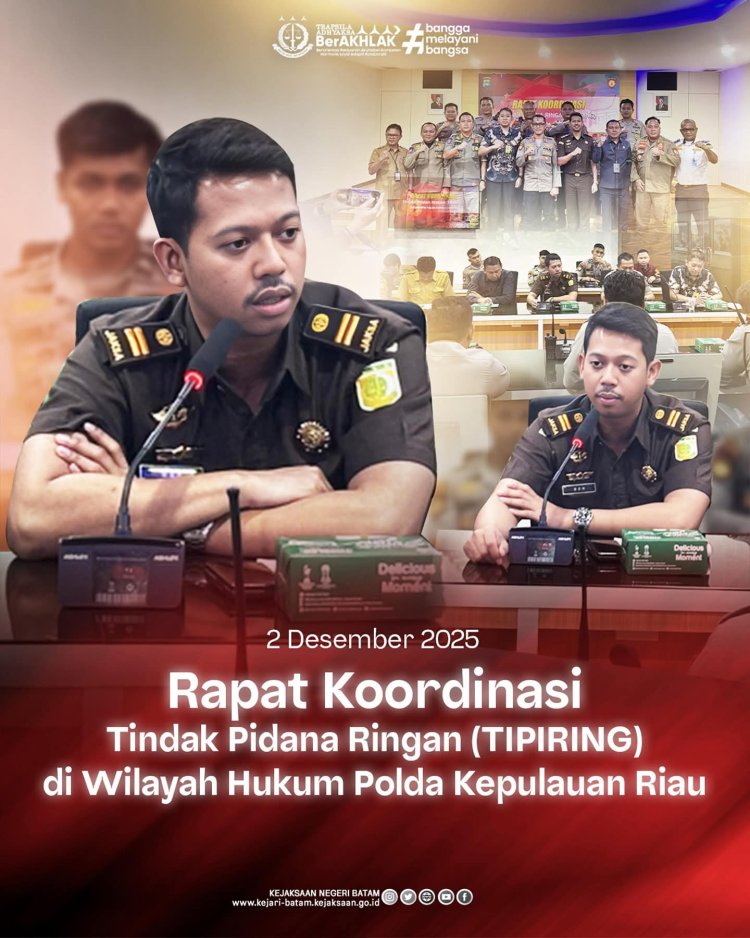 Jaksa Fungsional Kejari Batam Hadiri Rapat Penanganan Tipiring di Polda Kepri