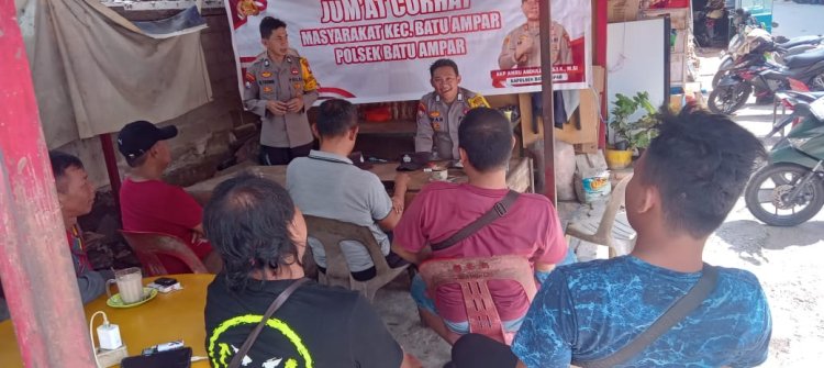 Polsek Batu Ampar Gelar Jumat Curhat Kamtibmas Bersama Warga Seraya, Ajak Warga Jaga Lingkungan