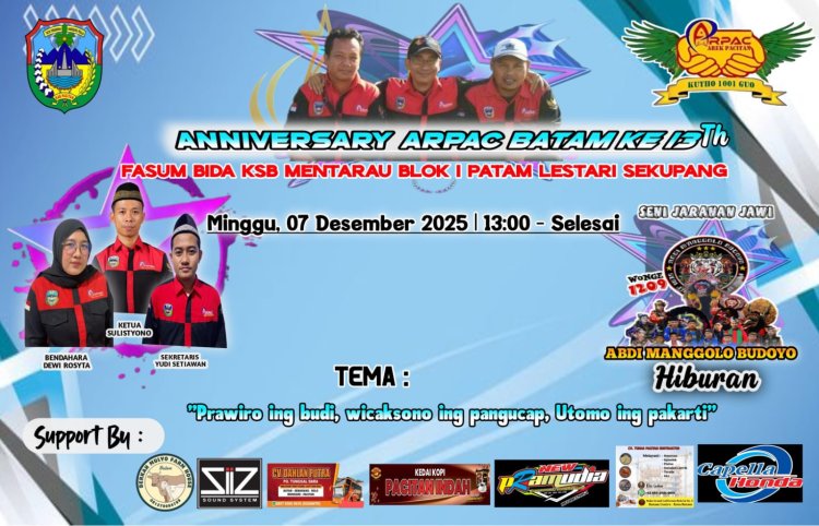 ARPAC Batam Siap Gelar Anniversary ke-13, Sajikan Seni Budaya Jawa dan Perkuat Silaturahmi Warga Pacitan